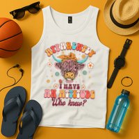 Apparently I Have An Attitude Funny Cow Lover Sarcasm Groovy Tank Top