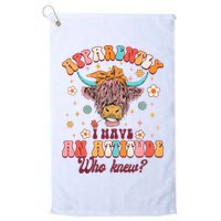 Apparently I Have An Attitude Funny Cow Lover Sarcasm Groovy Golf Towel