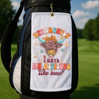 Apparently I Have An Attitude Funny Cow Lover Sarcasm Groovy Golf Towel