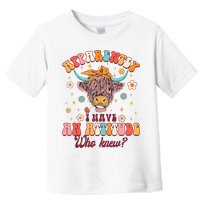 Apparently I Have An Attitude Funny Cow Lover Sarcasm Groovy Toddler T-Shirt