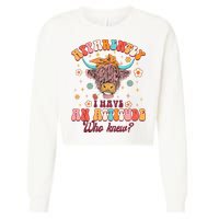 Apparently I Have An Attitude Funny Cow Lover Sarcasm Groovy Cropped Pullover Crew