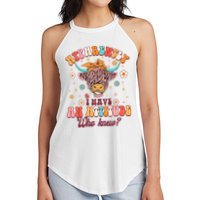 Apparently I Have An Attitude Funny Cow Lover Sarcasm Groovy Women's Perfect Tri Rocker Tank