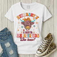 Apparently I Have An Attitude Funny Cow Lover Sarcasm Groovy Womens T-Shirt