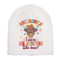 Apparently I Have An Attitude Funny Cow Lover Sarcasm Groovy Short Acrylic Beanie
