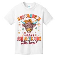 Apparently I Have An Attitude Funny Cow Lover Sarcasm Groovy Kids T-Shirt