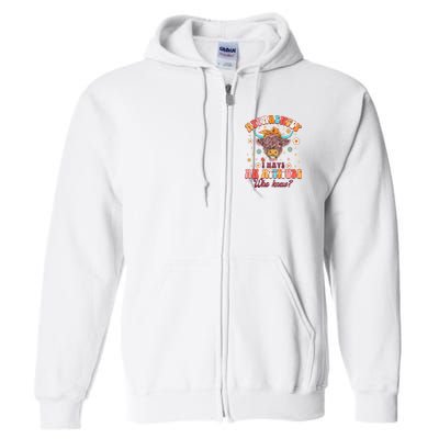 Apparently I Have An Attitude Funny Cow Lover Sarcasm Groovy Full Zip Hoodie