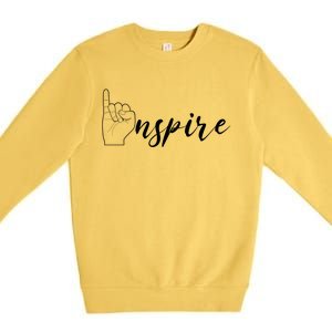 ASL I Hand Inspire SIgn Langage Premium Crewneck Sweatshirt