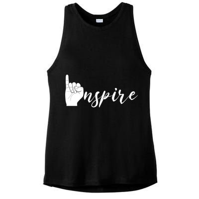 ASL I Hand Inspire SIgn Langage Ladies PosiCharge Tri-Blend Wicking Tank