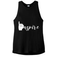 ASL I Hand Inspire SIgn Langage Ladies PosiCharge Tri-Blend Wicking Tank