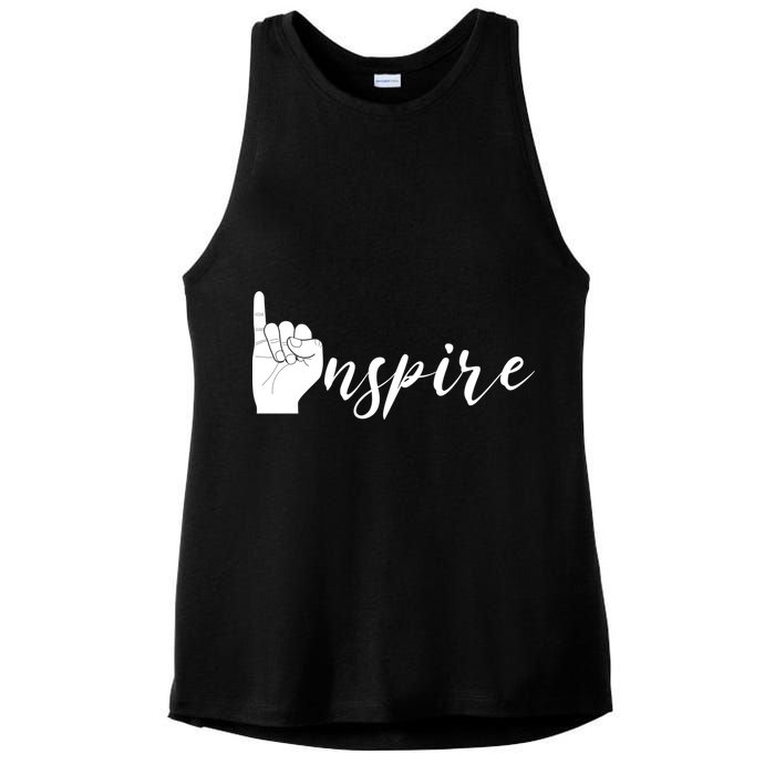 ASL I Hand Inspire SIgn Langage Ladies PosiCharge Tri-Blend Wicking Tank