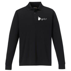 ASL I Hand Inspire SIgn Langage Performance Long Sleeve Polo