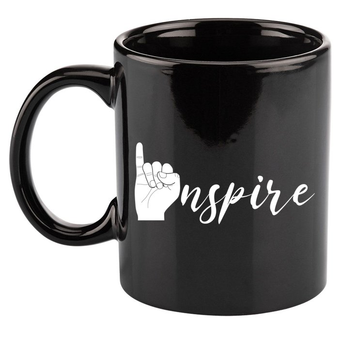 ASL I Hand Inspire SIgn Langage 11oz C Handle Ceramic Mug