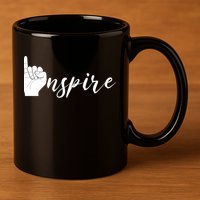 ASL I Hand Inspire SIgn Langage 11oz C Handle Ceramic Mug