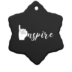 ASL I Hand Inspire SIgn Langage Ceramic Star Ornament