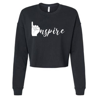 ASL I Hand Inspire SIgn Langage Cropped Pullover Crew
