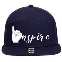 ASL I Hand Inspire SIgn Langage 7 Panel Mesh Trucker Snapback Hat