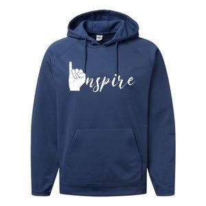 ASL I Hand Inspire SIgn Langage Performance Fleece Hoodie