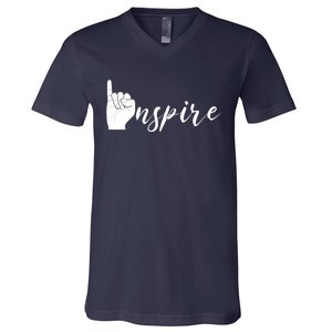 ASL I Hand Inspire SIgn Langage V-Neck T-Shirt