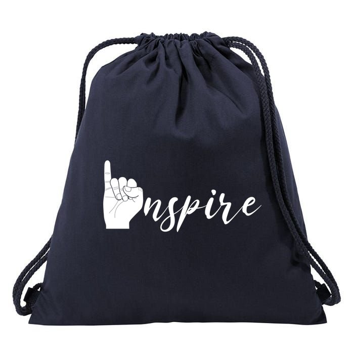 ASL I Hand Inspire SIgn Langage Drawstring Bag