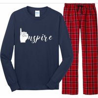 ASL I Hand Inspire SIgn Langage Long Sleeve Pajama Set