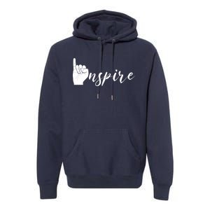 ASL I Hand Inspire SIgn Langage Premium Hoodie