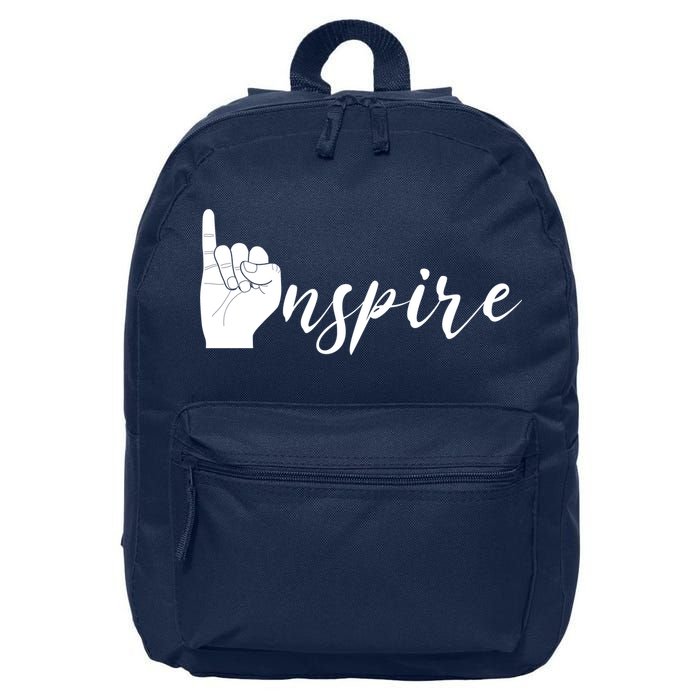 ASL I Hand Inspire SIgn Langage 16 in Basic Backpack