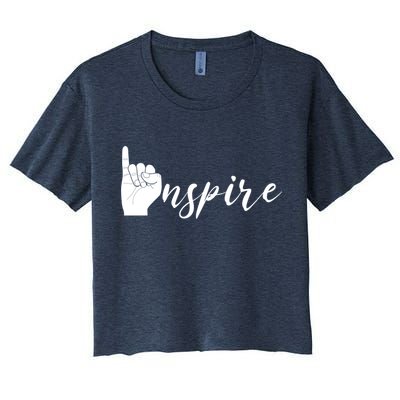 ASL I Hand Inspire SIgn Langage Crop Top