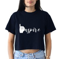 ASL I Hand Inspire SIgn Langage Crop Top