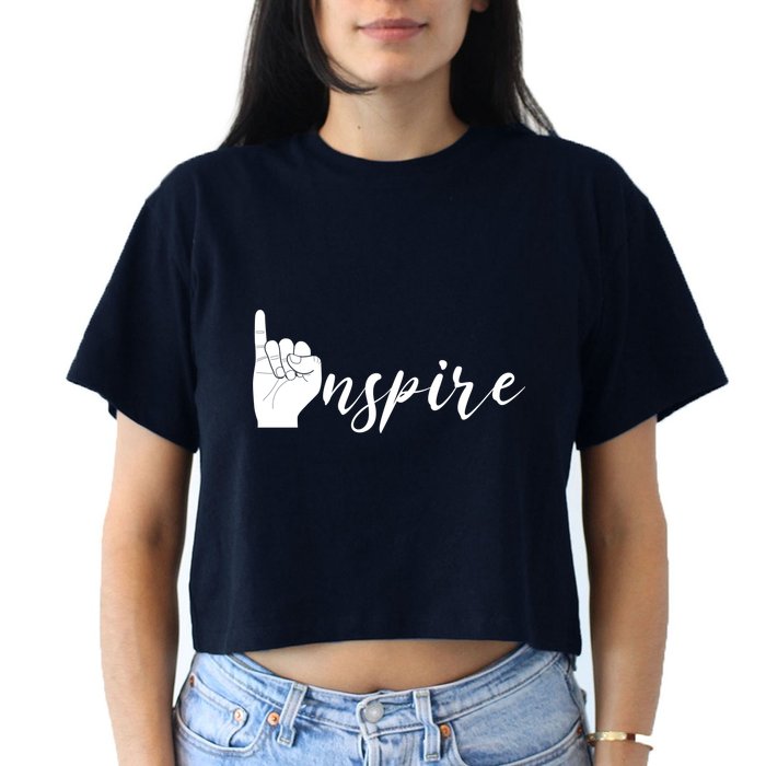 ASL I Hand Inspire SIgn Langage Crop Top