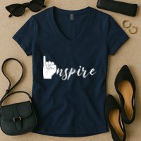 ASL I Hand Inspire SIgn Langage Women's V-Neck T-Shirt