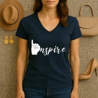 ASL I Hand Inspire SIgn Langage Women's V-Neck T-Shirt
