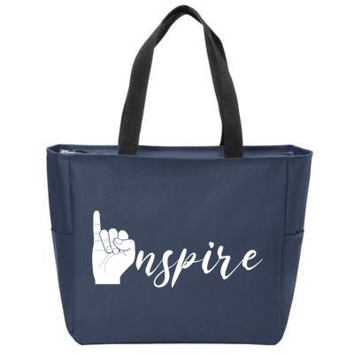 ASL I Hand Inspire SIgn Langage Zip Tote Bag