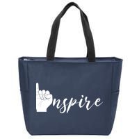 ASL I Hand Inspire SIgn Langage Zip Tote Bag
