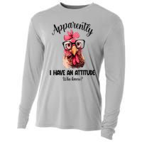 Apparently I Have An Attitude Who Knew Funny Chicken Cooling Performance Long Sleeve Crew