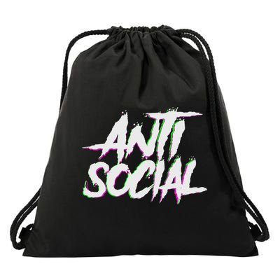 Antisocial, Introvert, I Hate People, Antisocial Club, Edm Drawstring Bag