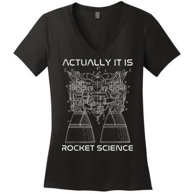 Actually It Is Rocket Science Math Engineering Teacher Women's V-Neck T-Shirt