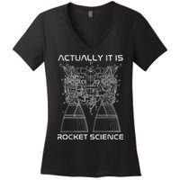 Actually It Is Rocket Science Math Engineering Teacher Women's V-Neck T-Shirt