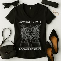Actually It Is Rocket Science Math Engineering Teacher Women's V-Neck T-Shirt