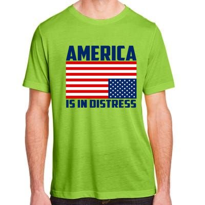 America Is In Distress Upside Down Flag Adult ChromaSoft Performance T-Shirt