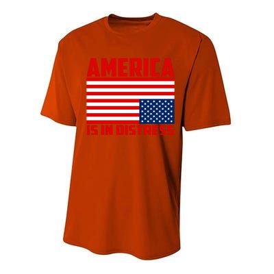 America Is In Distress Upside Down Flag Performance Sprint T-Shirt