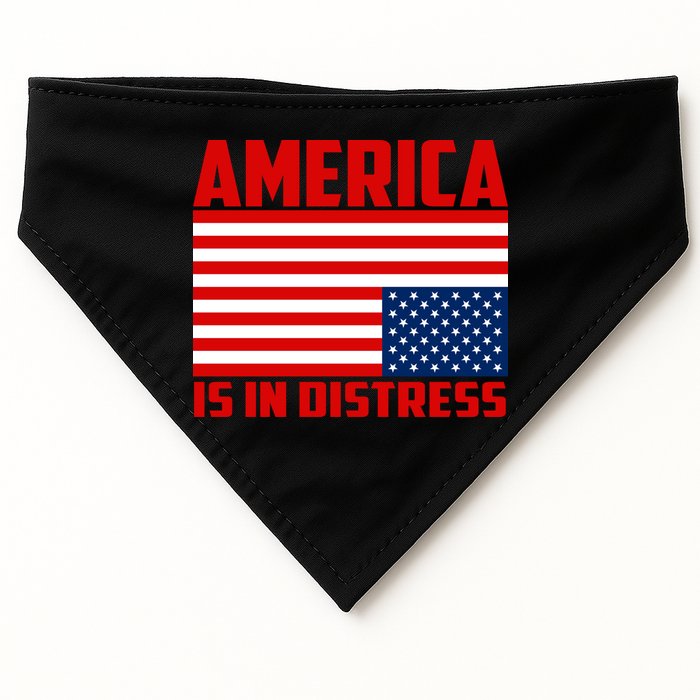 America Is In Distress Upside Down Flag USA-Made Doggie Bandana