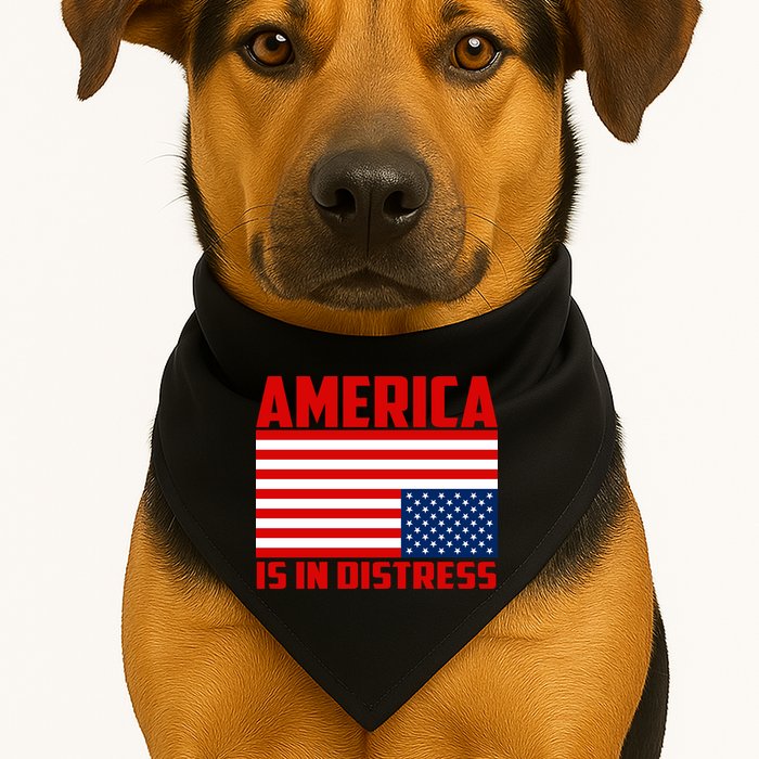 America Is In Distress Upside Down Flag USA-Made Doggie Bandana