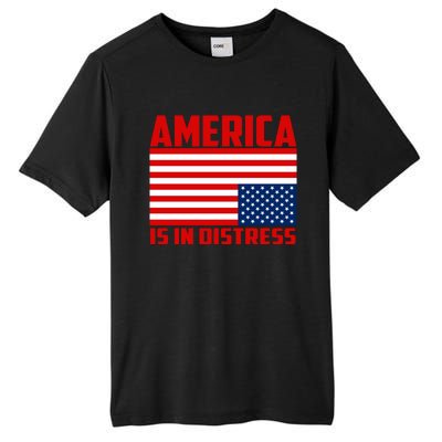 America Is In Distress Upside Down Flag Tall Fusion ChromaSoft Performance T-Shirt