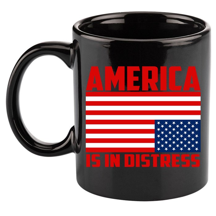 America Is In Distress Upside Down Flag 11oz C Handle Ceramic Mug