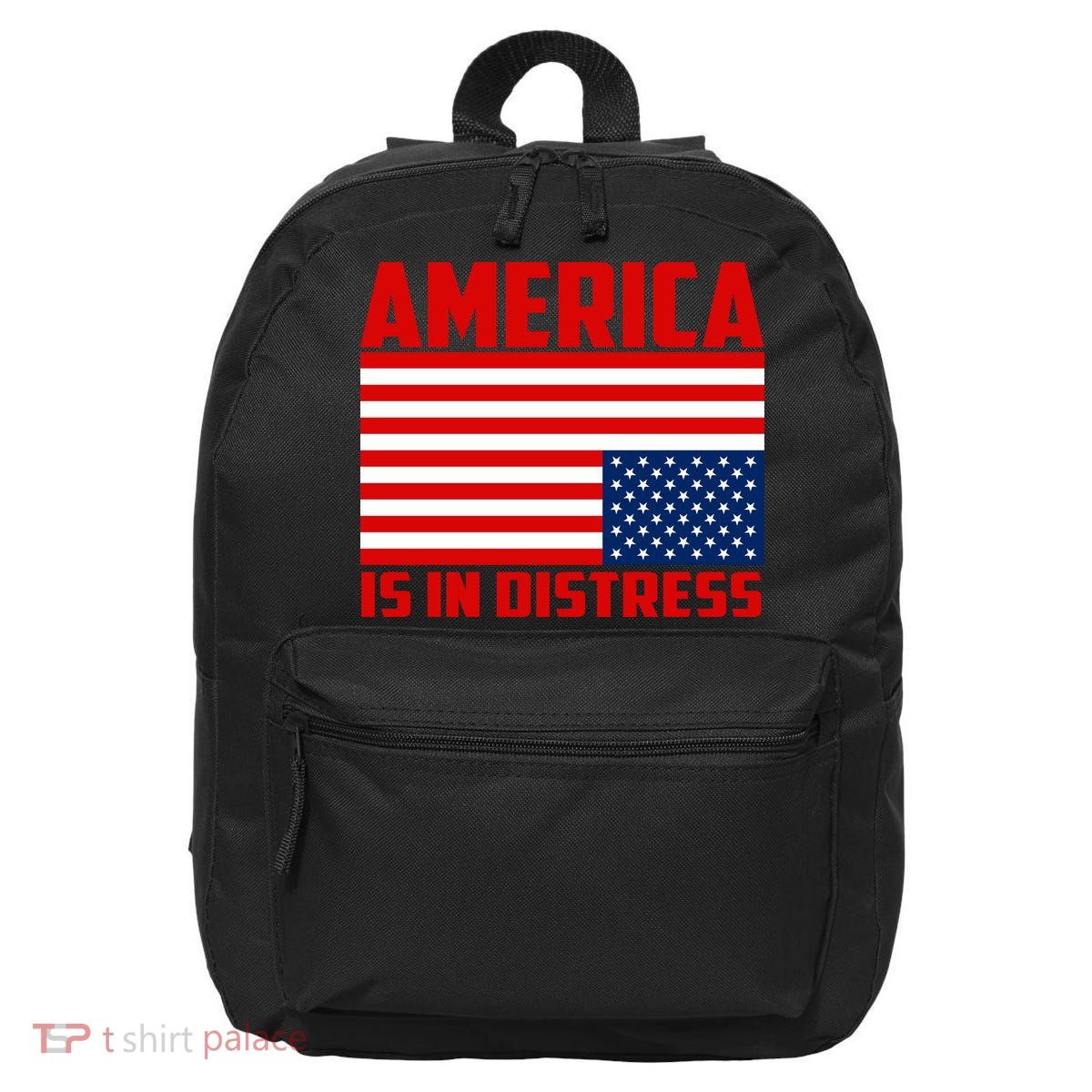 America Is In Distress Upside Down Flag 16 in Basic Backpack