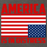 America Is In Distress Upside Down Flag Cotton Canvas Backpack