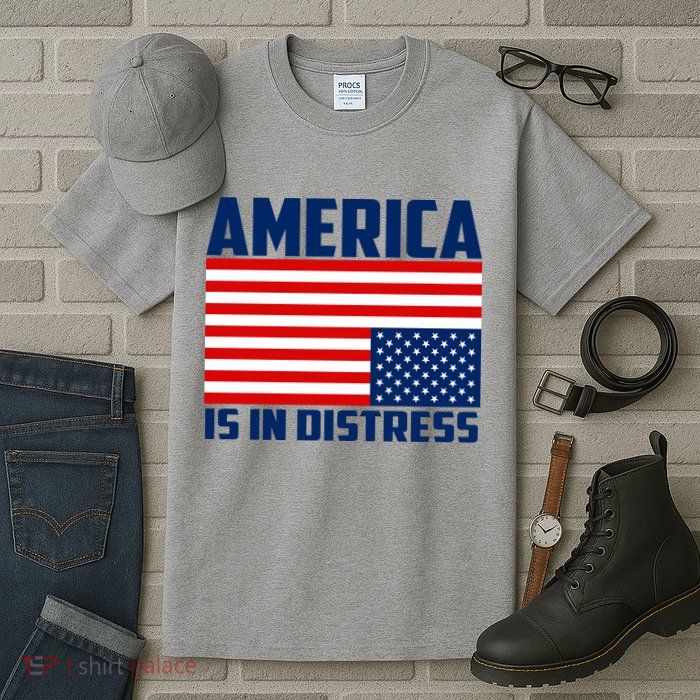 America Is In Distress Upside Down Flag Tall T-Shirt