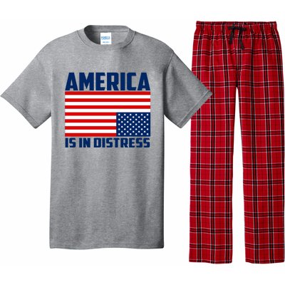 America Is In Distress Upside Down Flag Pajama Set