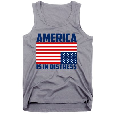 America Is In Distress Upside Down Flag Tank Top