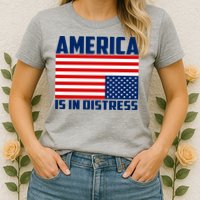 America Is In Distress Upside Down Flag Womens T-Shirt